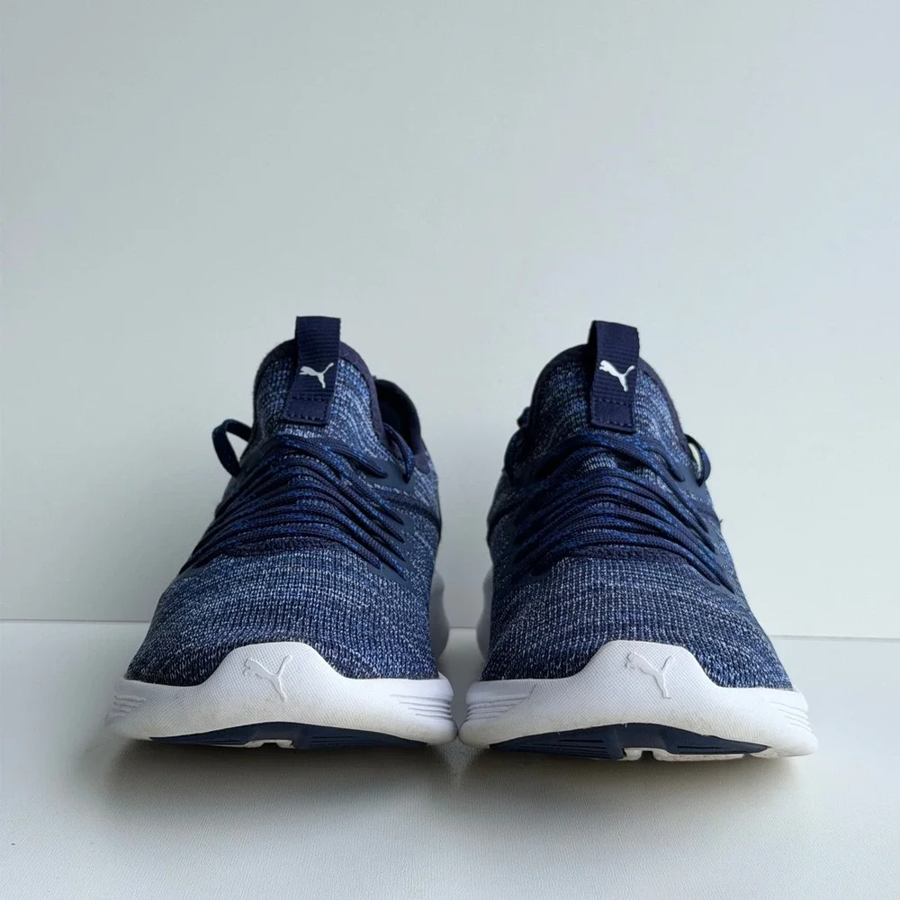 Puma Ignite Flash Evoknit Kids 5.5 Blue Running Shoes Athletic Knit Casual
